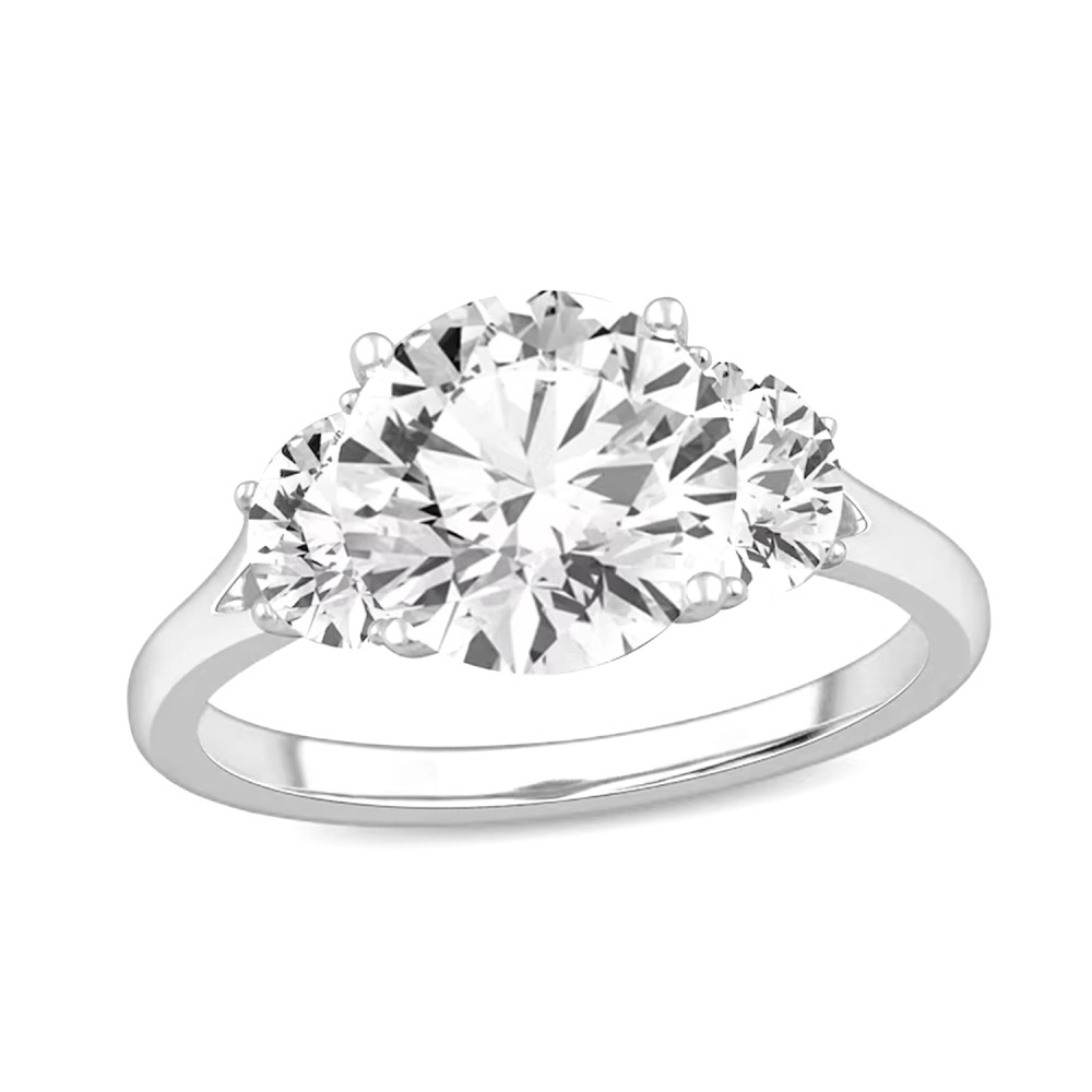 10K White Gold 1.25 to 3.75 CT.T.W Round Lab Created Diamond Custom Engagement Ring D VVS1 3EX IGI Certified-1