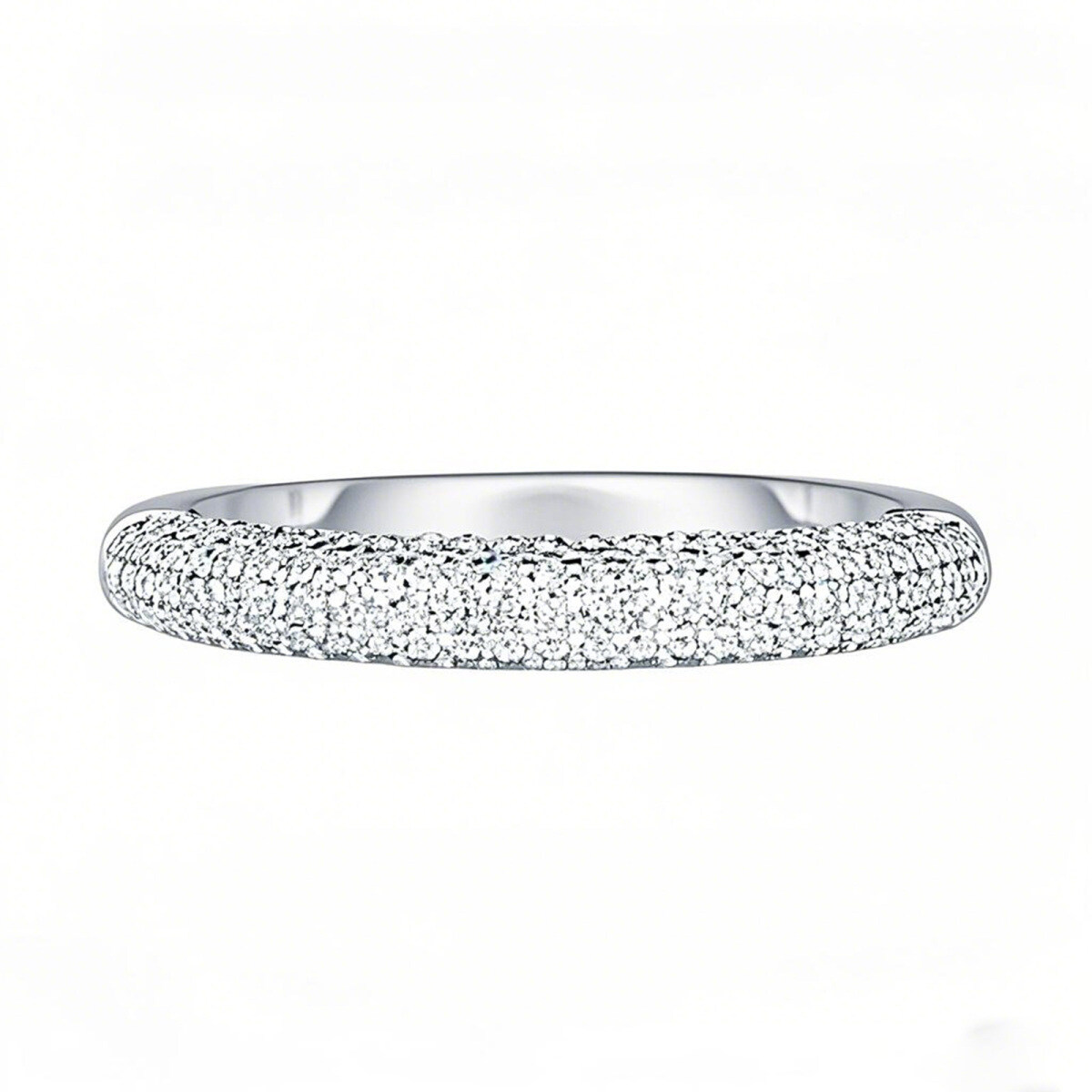 Anillo de platino con nube de diamantes pavé de 0,43 quilates de peso total, color D, claridad VVS-1