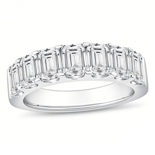 10K White Gold 2.5 CT. T.W Emerald Lab Created Diamond Wedding Ring D Color VS1-VVS1 Clarity 3EX IGI Certified-7