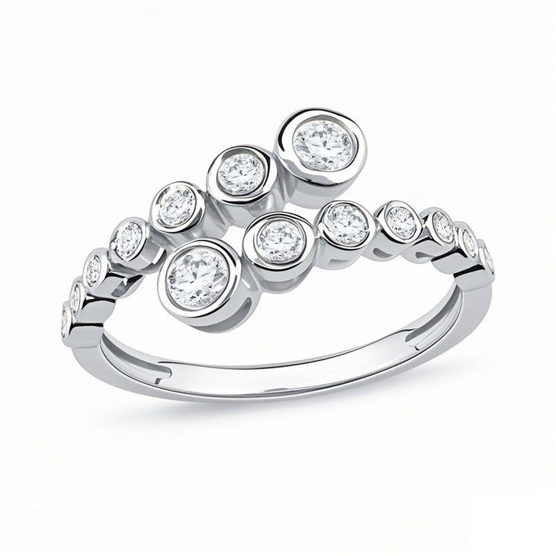 Orecchini A Perno Farfalla Con Diamanti Lab-Created 2 Ct - Finitura Oro Bianco 14k Su Argento 925 - Foto 4