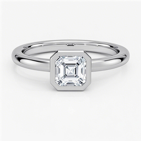 10K białe złoto 0,5 do 3 CT szlif Asscher Lab stworzony diamentowy pierścień zaręczynowy Solitaire D VVS-VS Certyfikat IGI