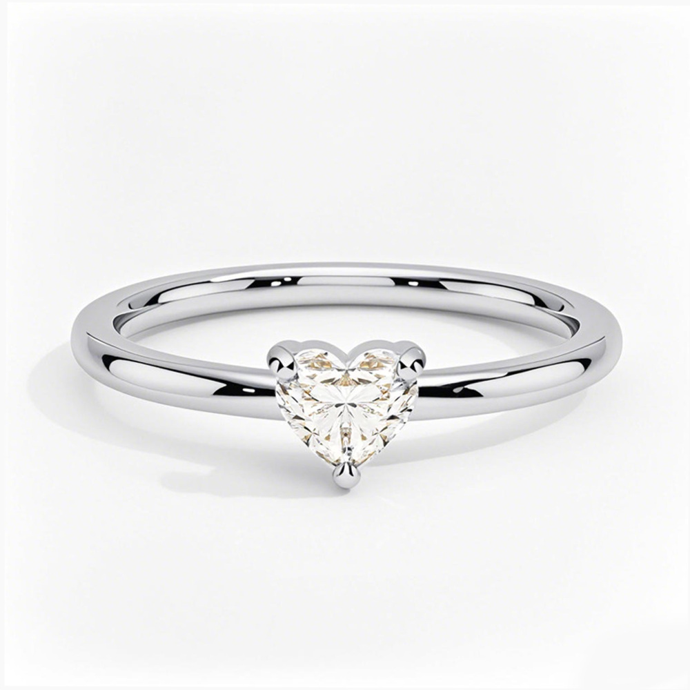 14K White Gold 0.5 to 3 CT Heart Cut Diamond Engagement Band D Color VVS-VS Clarity IGI Certified-1