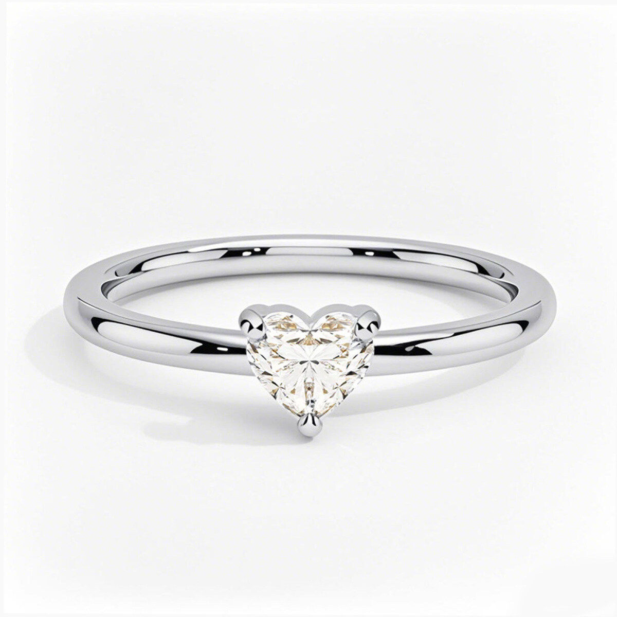14K witgouden verlovingsring met 0,5 tot 3 karaat hartvormige diamanten, D-kleur VVS-VS zuiverheid IGI-gecertificeerd-1