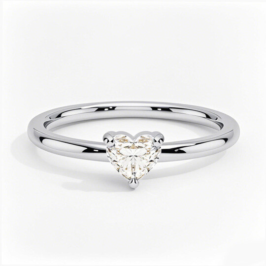 10K White Gold 0.5 to 3 CT Heart Cut Diamond Engagement Band D Color VVS-VS Clarity IGI Certified
