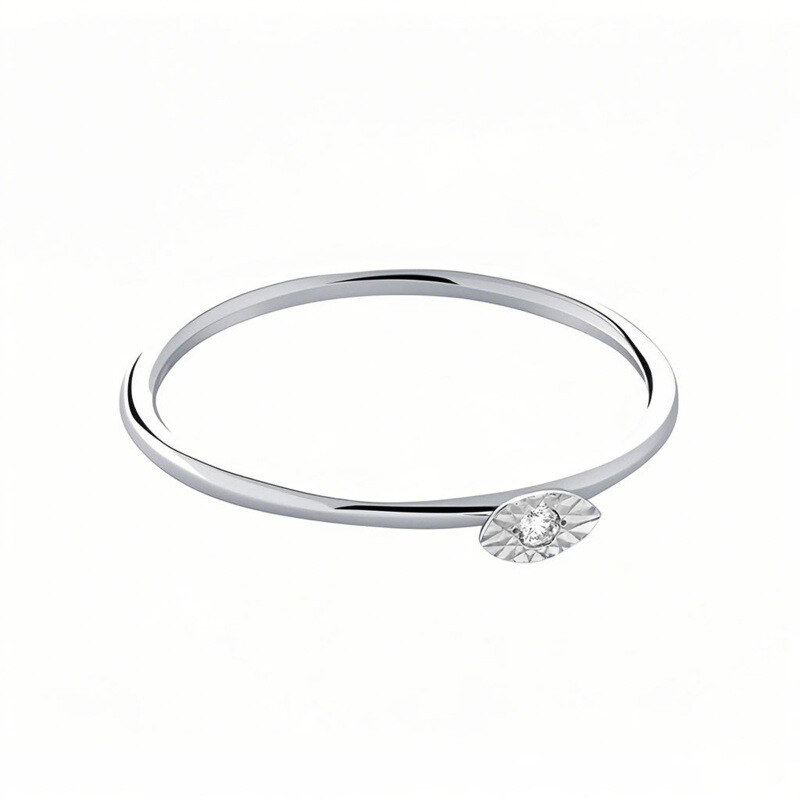 Pierścionek zaręczynowy z białego złota próby 10K z diamentem o szlifie markiza i masie od 0,5 do 3 ct, kolor D, czystość VVS-VS, certyfikat IGI-1