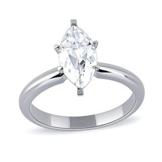 10K White Gold 0.5 to 3 CT Marquise Shaped Lab Created Diamond Engagement Ring D Color VVS1-VS1 Clarity 3EX IGI Certified-19
