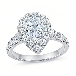 10K White Gold 1.5 to 4 CT.T.W. Pear Cut Lab Created Diamond Custom Engagement Ring D VVS1-VS1 IGI Certified-17