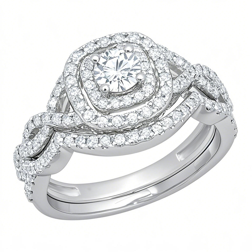 10K White Gold 0.5 to 3 CT Round Lab Created Diamond Engagement Ring D Color VVS1 Clarity 3EX IGI Certified-1