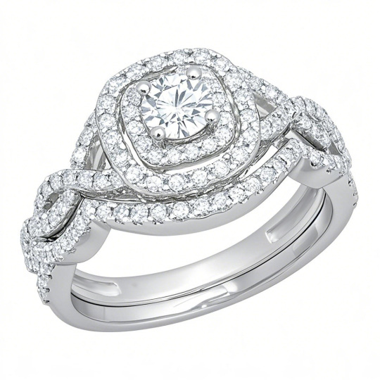 Platinum 0.5 to 3 CT Round Lab Created Diamond Engagement Ring D Color VVS1 Clarity 3EX IGI Certified