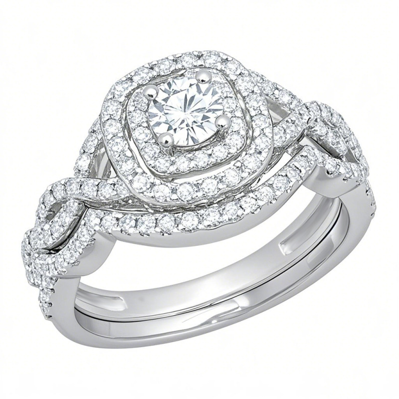 Anello di fidanzamento in oro bianco 10 carati con diamante rotondo creato in laboratorio da 0,5 a 3 carati, colore D, purezza VVS1, certificato IGI 3EX-1