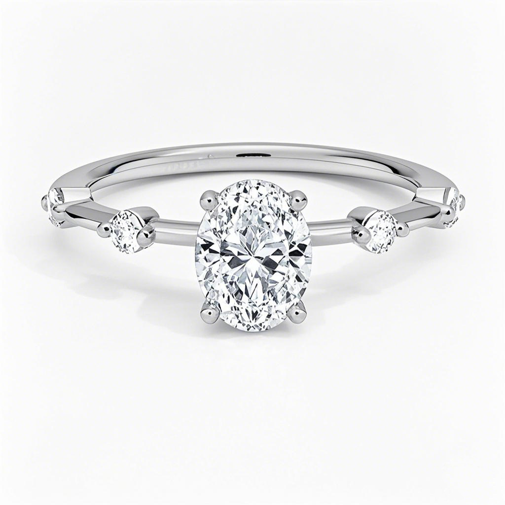 Aliança de noivado em platina de 0,6 a 3,1 CT.T.W., corte oval, diamante criado em laboratório, cor D, pureza VVS-VS, certificado pelo IGI-1