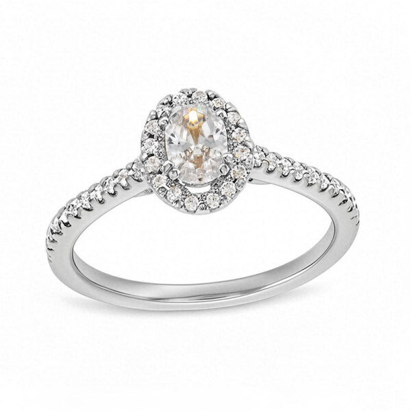 Bague De Fiançailles Diamant Simulé Taille Coussin 6,75 Ct - Or Blanc 14 Carats - Taille US 12, Personnalisable