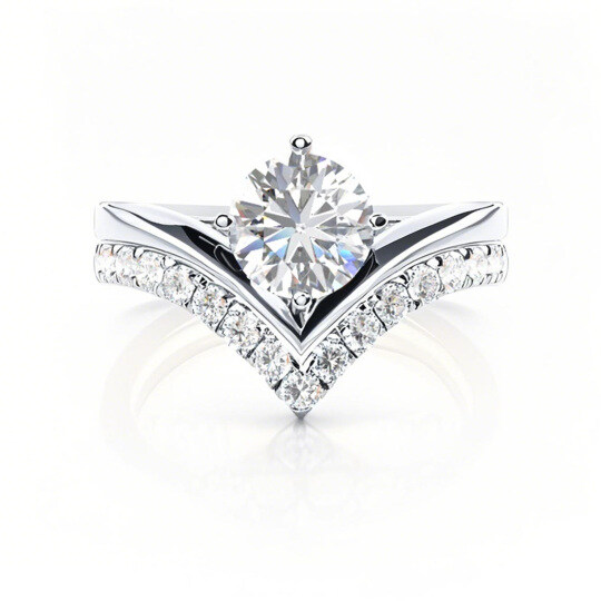 Platinum 0.88 to 3.38 CT.T.W. Round Cut Lab Created Diamond Bridal Set D Color VVS-VS Clarity IGI Certified