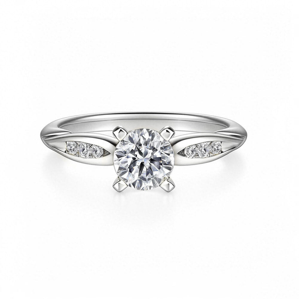 Platinum 1.95 to 5.45 CT.T.W. Round Moissanite Engagement Band-1