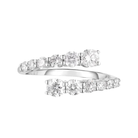 Platinum 0.98 CT.T.W. Diamond Custom Open Wrap Ring D Color VVS Clarity