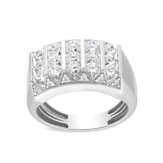 10K White Gold 1 CT. T.W Lab Created Diamond Custom Wedding Ring for Men D Color VVS1 Clarity 3EX IGI Certified