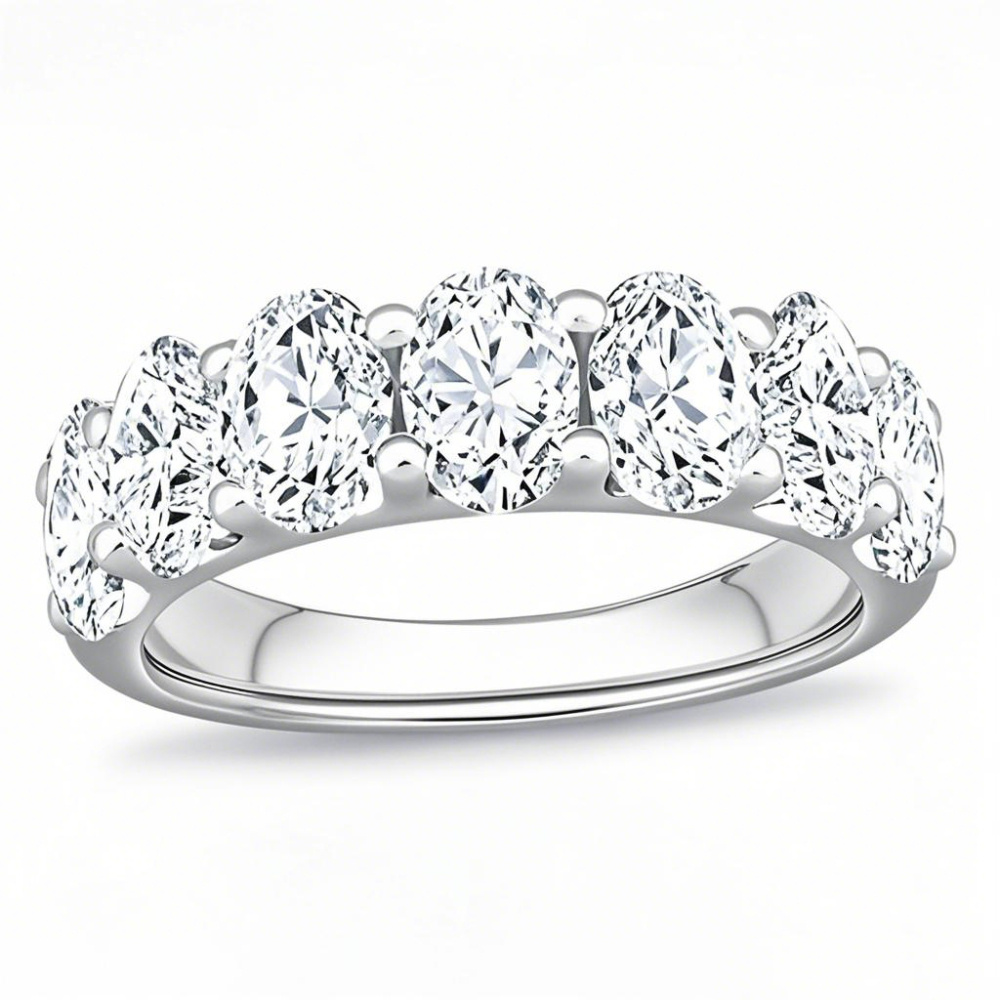 10K White Gold 3 CT. T.W Oval Cut Lab Created Diamond Wedding Ring D Color VVS1 Clarity 3EX IGI Certified-1