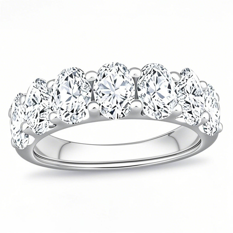 10K White Gold 3 CT. T.W Oval Cut Lab Created Diamond Wedding Ring D Color VVS1 Clarity 3EX IGI Certified-8