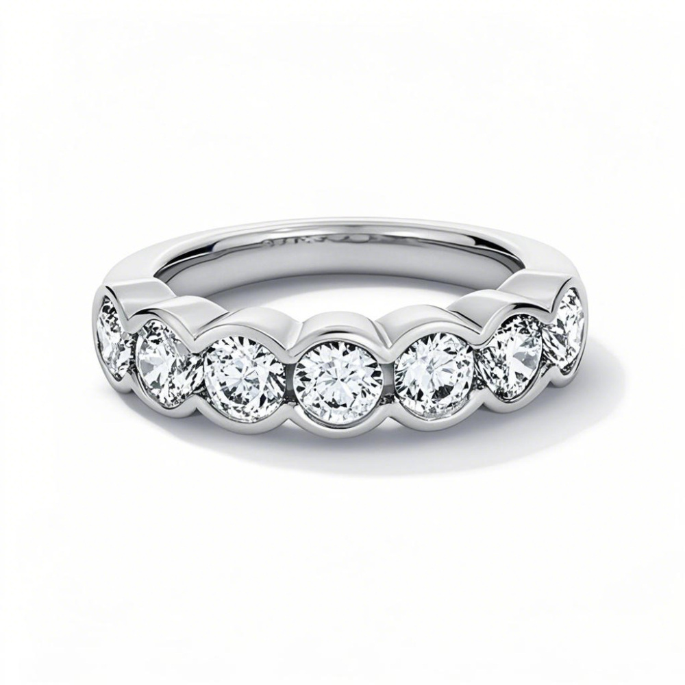 Alliance en platine, 2 carats, diamant rond créé en laboratoire, couleur D, pureté VS1-VVS1, 3EX-1