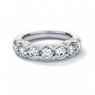 10K White Gold 2 CT. T.W Round Cut Lab Created Diamond Wedding Ring D Color VS1-VVS1 Clarity 3EX-15