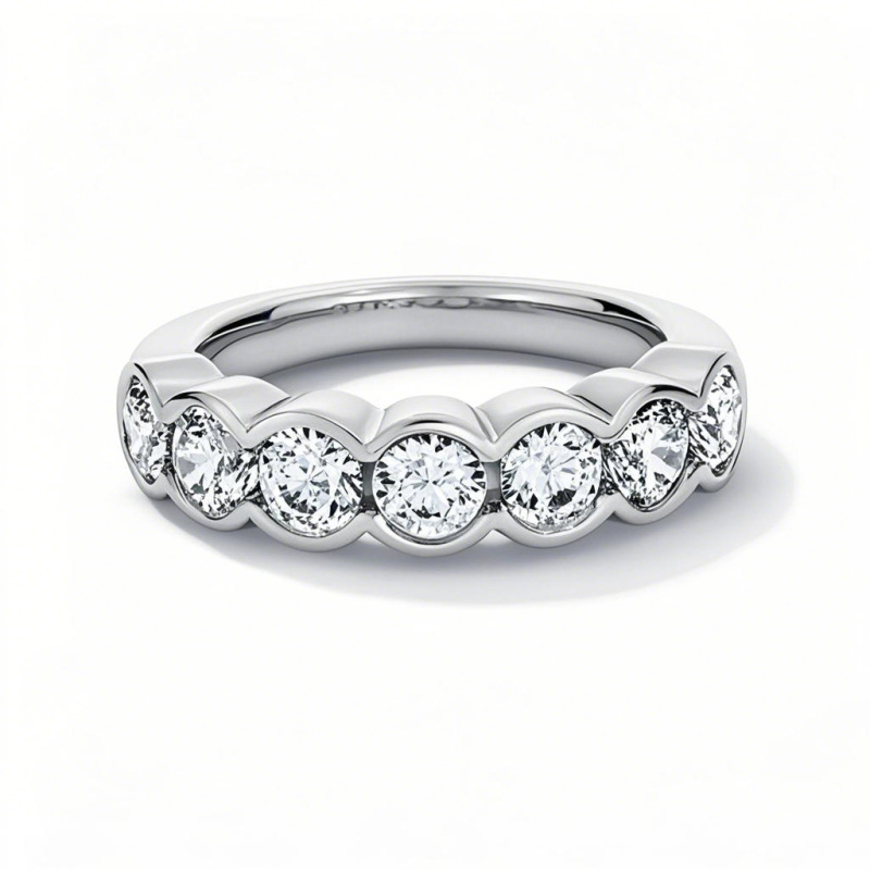 10K White Gold 2 CT. T.W Round Cut Lab Created Diamond Wedding Ring D Color VS1-VVS1 Clarity 3EX-16
