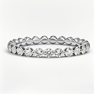 10K White Gold 1 CT.T.W. Round Lab Created Diamond Wedding Ring D Color VVS1-VS1 Clarity 3EX-16