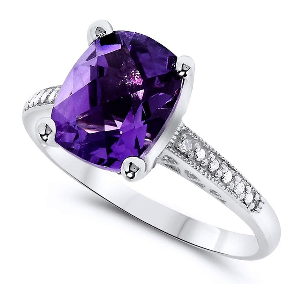 Platinum Cushion Cut Custom Engagement Ring Gemstone Ring-1