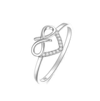 10K White Gold Diamond Custom Heart Ring 3EX IGI Certified-19