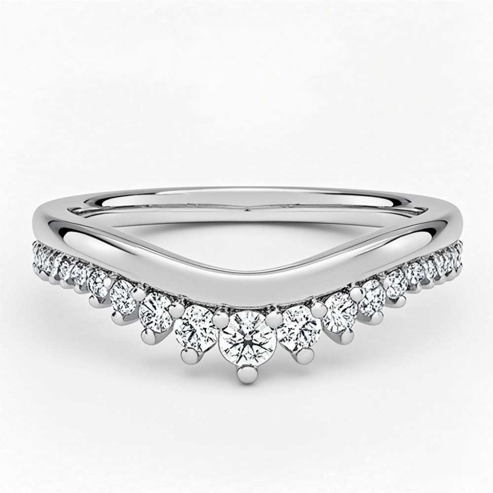 10K White Gold Diamond Custom Personalized Engraving & Wedding Ring F/G Color SI Clarity 3EX IGI Certified-1