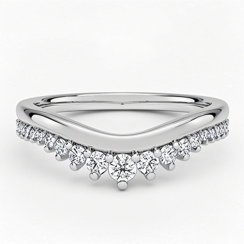 10K White Gold Diamond Custom Personalized Engraving & Wedding Ring F/G Color SI Clarity 3EX IGI Certified-13