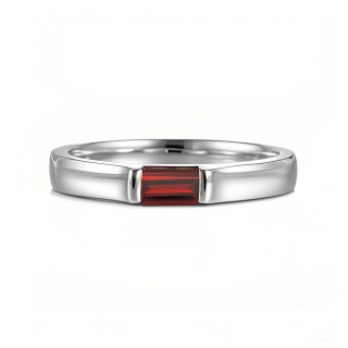 10K White Gold Emerald Cut Custom Engagement Ring Gemstone Band Ring-6
