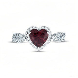 10K White Gold Heart Cut Custom Engagement Ring Gemstone Rings-9