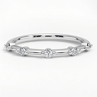 10K White Gold Lab Created Diamond Engraving Wedding Ring F/G Color SI Clarity 3EX IGI Certified-7