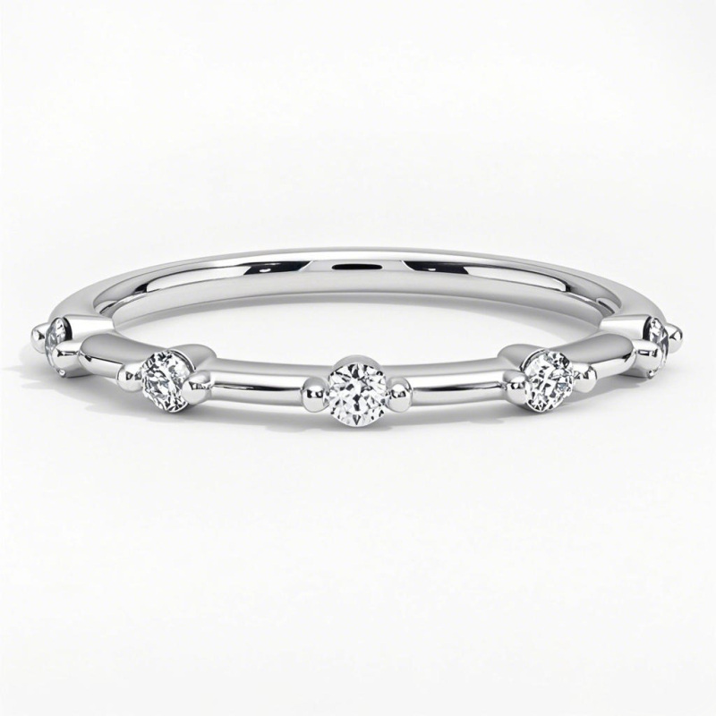 10K White Gold Lab Created Diamond Engraving Wedding Ring F/G Color SI Clarity 3EX IGI Certified-11