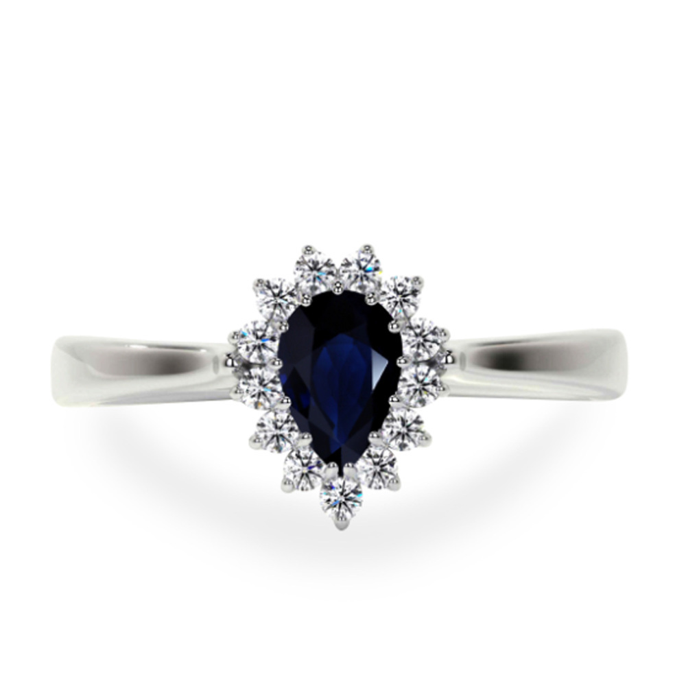 Platinum Marquise Cut Engagement Ring Gemstone Anniversary Ring-1