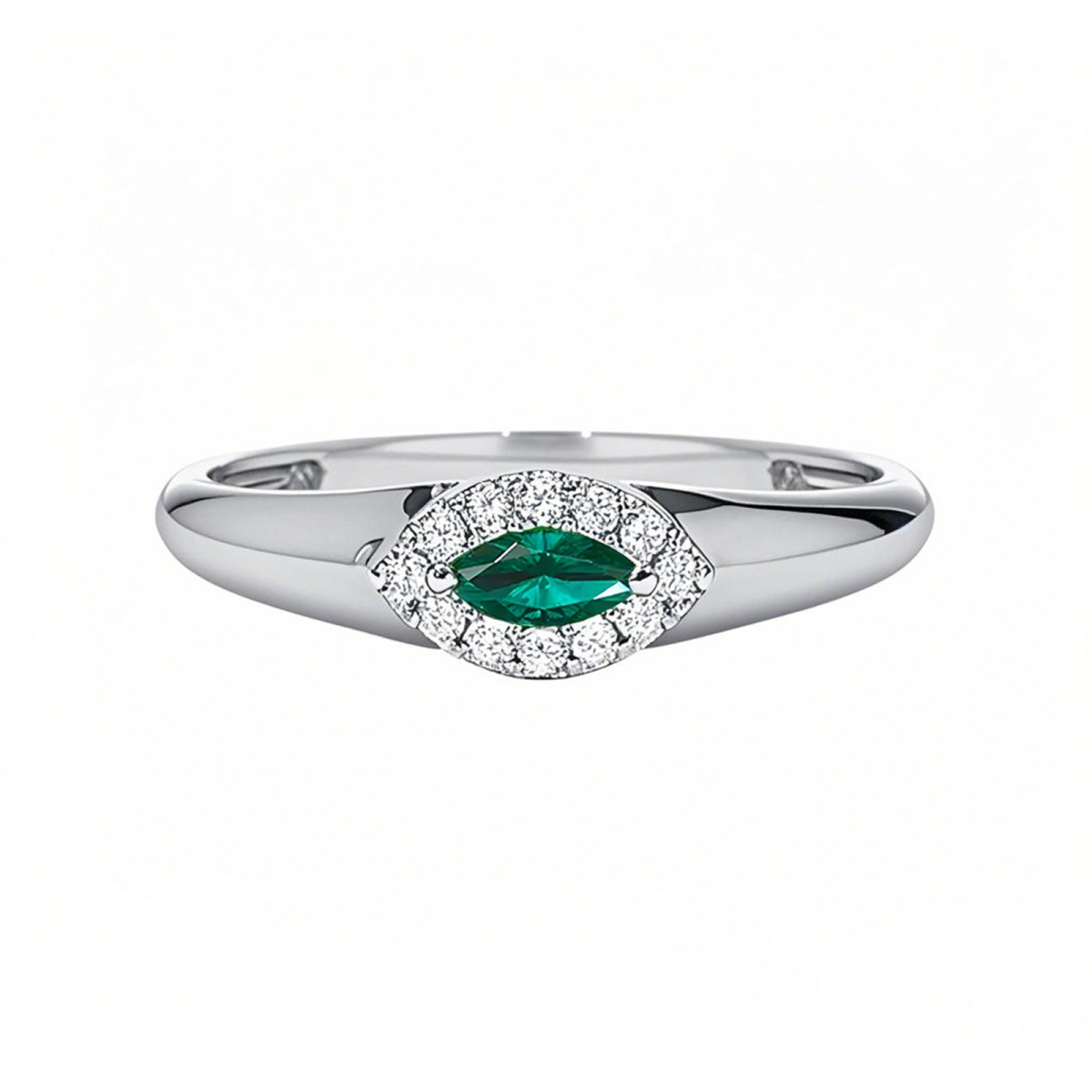 Platinum Marquise Cut Halo Setting Ring-1