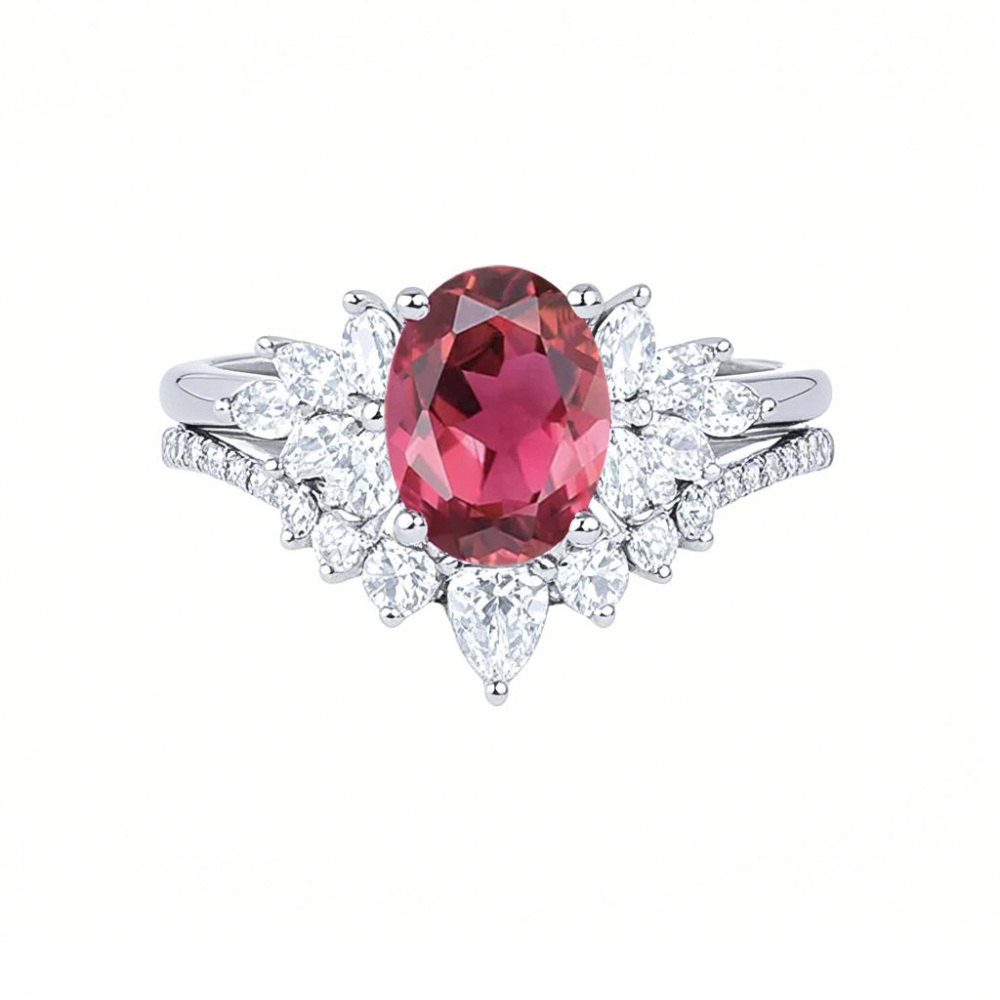 10K White Gold Moissanite Personalized Engraving & Engagement Ring-1