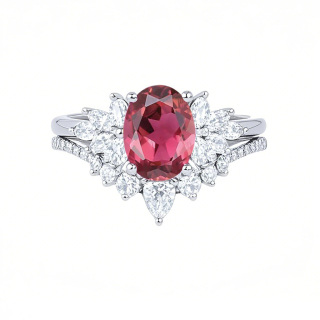 10K White Gold Moissanite Personalized Engraving & Engagement Ring-15