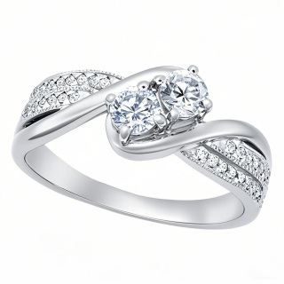 10K White Gold Moissanite Ring-20