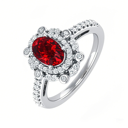 Platinum Oval Cut Custom Engagement Ring Gemstone Anniversary Ring