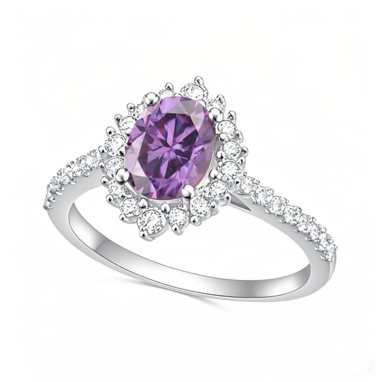 10K White Gold Oval Cut Custom Engagement Ring Gemstone Anniversary Wedding Band Ring
