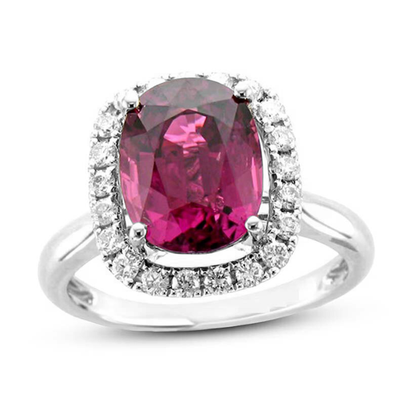 Pierścionek zaręczynowy z owalnego szlifu z 14-karatowego białego złota-1