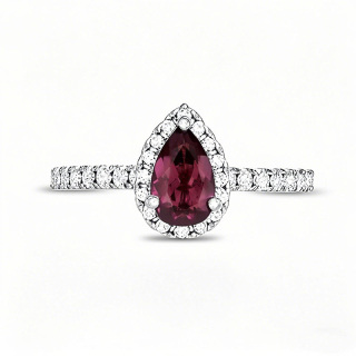 10K White Gold Pear Cut Custom Engagement Ring Gemstone Anniversary Rings-18