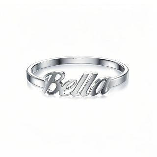 10K White Gold Personalized Classic Name Ring-20