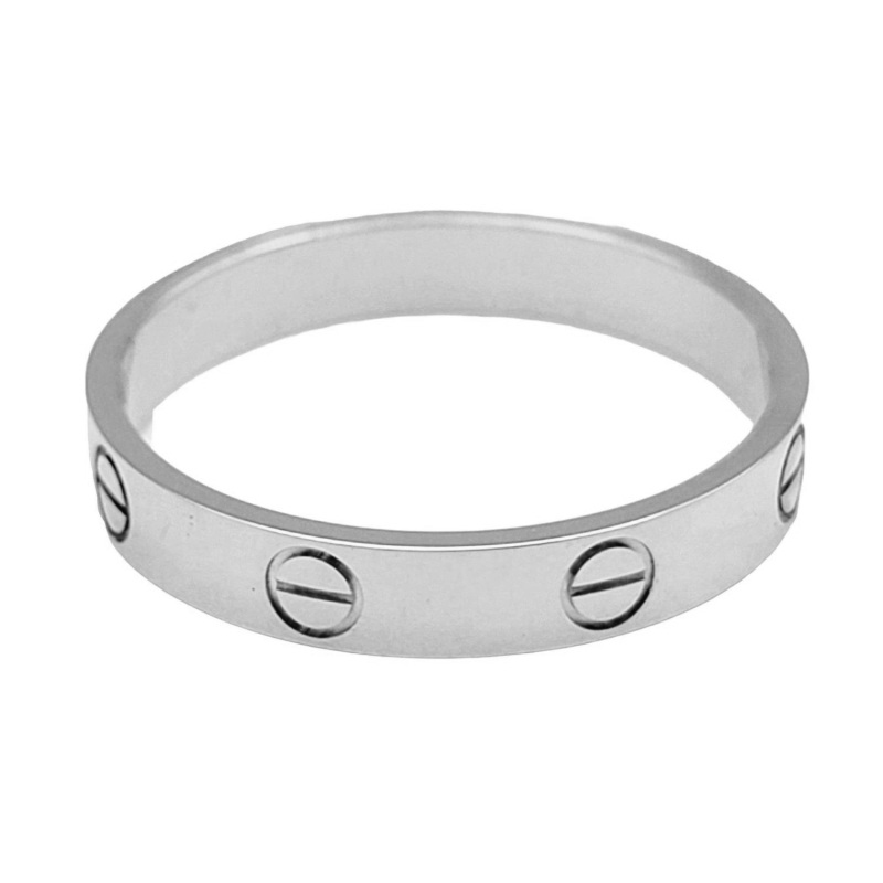 Anillo redondo de oro blanco de 10 quilates con grabado personalizado para mujer y hombre.-12