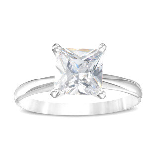 10K White Gold Princess Shaped D-VVS1 IGI Certified Lab Created Diamond Engagement Band-16