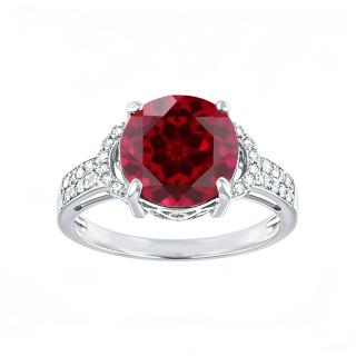 10K White Gold Round Cut Custom Engagement Ring Promise Gemstone Anniversary Ring-10