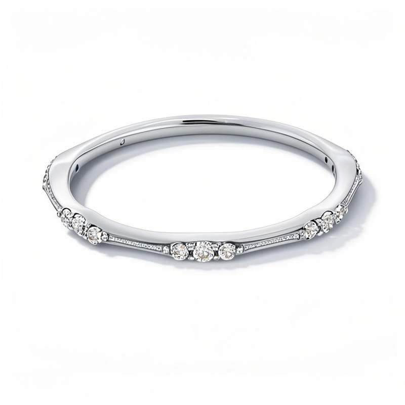 18K White Gold Round Cut Diamond Custom Personalized Engraving & Wedding Ring I Color I2 Clarity 3EX IGI Certified-1