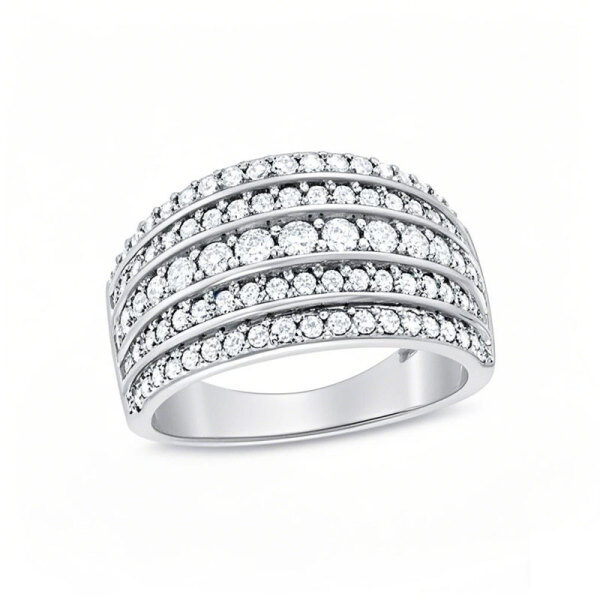 Zirconia Cubica Anello Argento Eternity Oro Bianco 3 Cerchio Infinito