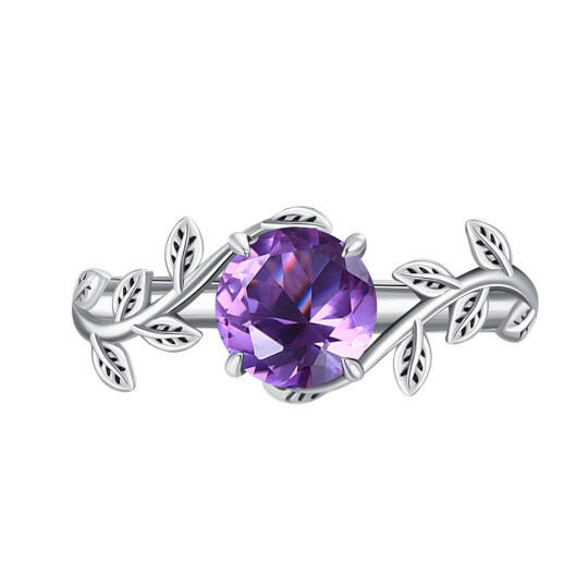 Platinum Round Cut Ivy & Custom Engagement Ring Gemstone Ring
